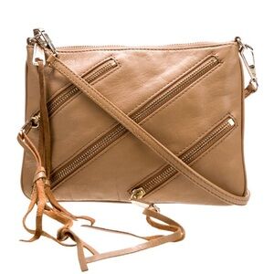 REBECCA MINKOFF Moto Rocker Leather Crossbody Bag Zipper Detail